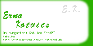 erno kotvics business card